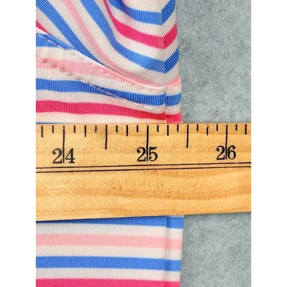 Vineyard Vines Polo Shirt XL Pink Blue Stripe Short Sleeve Mens - Picture 10 of 11